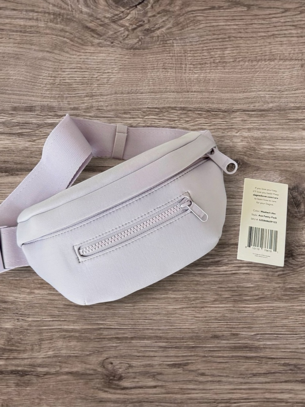 812 Dagne Dover Ace Fanny Pack Washed Lilac Neoprene Crossbody Vegan Bag NWT